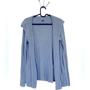 Barefoot Dreams Ultra Lite Hooded Cardigan Light Blue Sz XS Loungewear